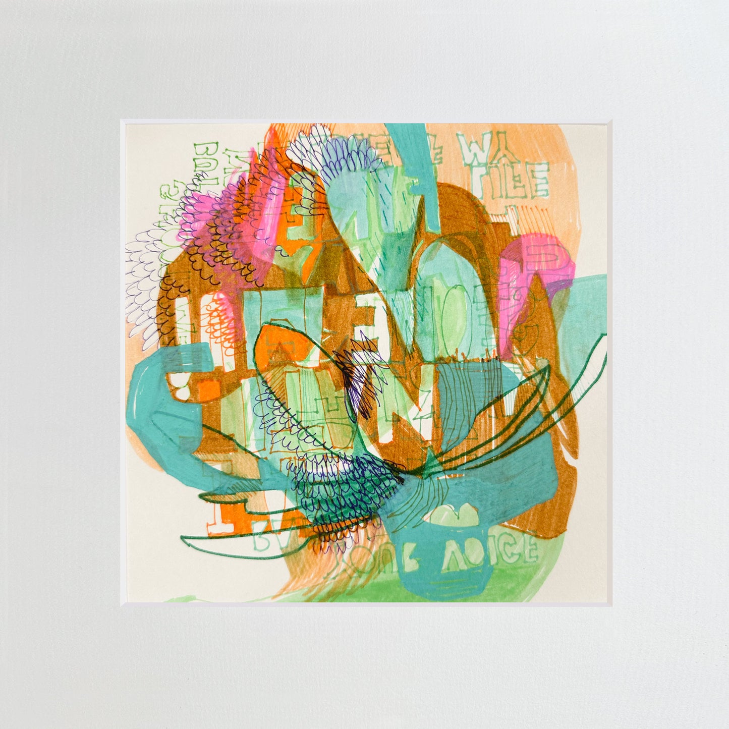 Titanium-No.110 von Petra Penz – Mixed-Media auf Papier, Abstrakte Kunst