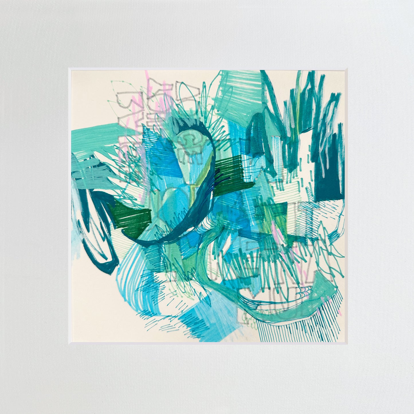 Titanium-No.115 von Petra Penz – Mixed-Media auf Papier, Abstrakte Kunst