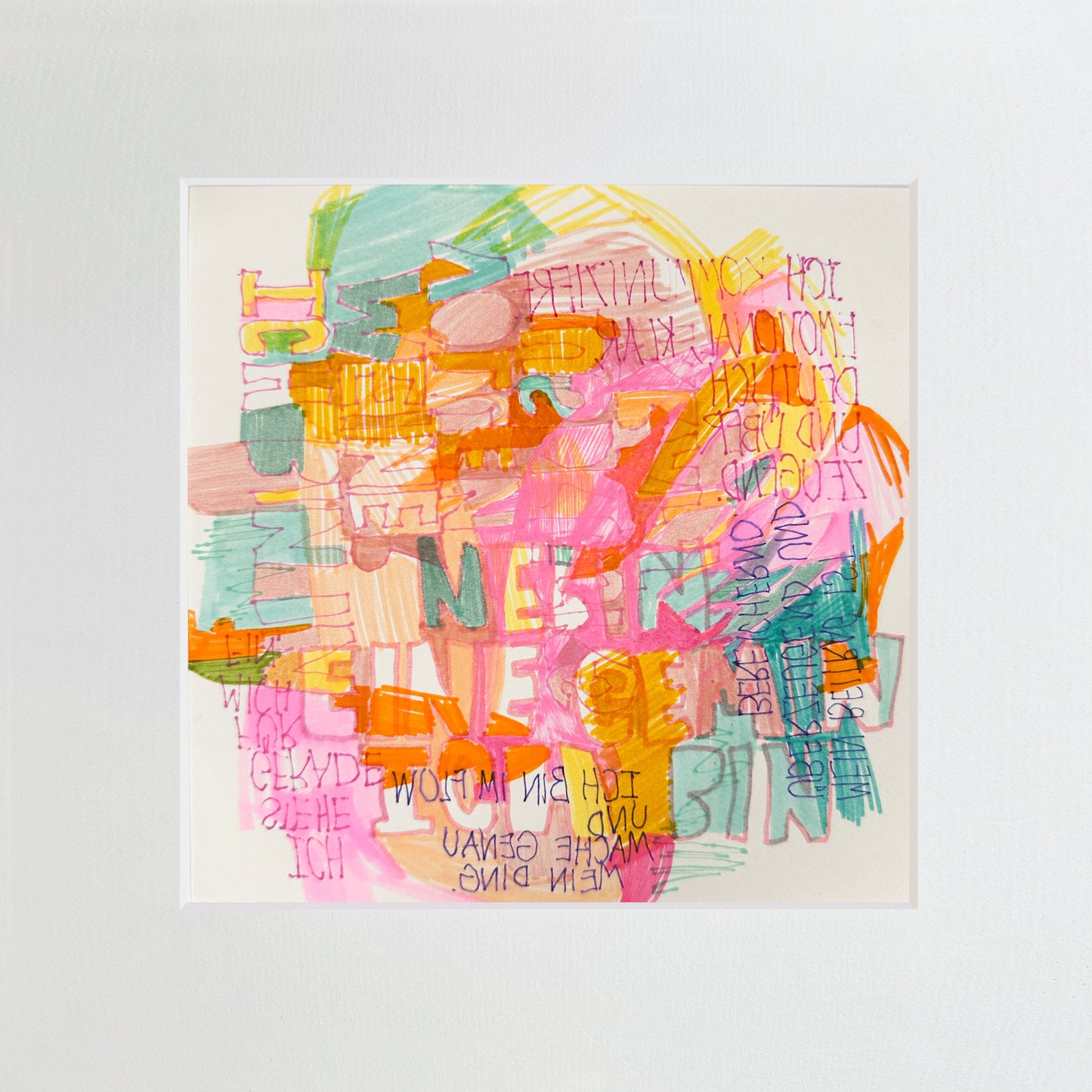 Titanium-No.134 von Petra Penz – Mixed-Media auf Papier, Abstrakte Kunst