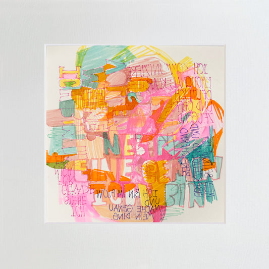 Titanium-No.134 von Petra Penz – Mixed-Media auf Papier, Abstrakte Kunst