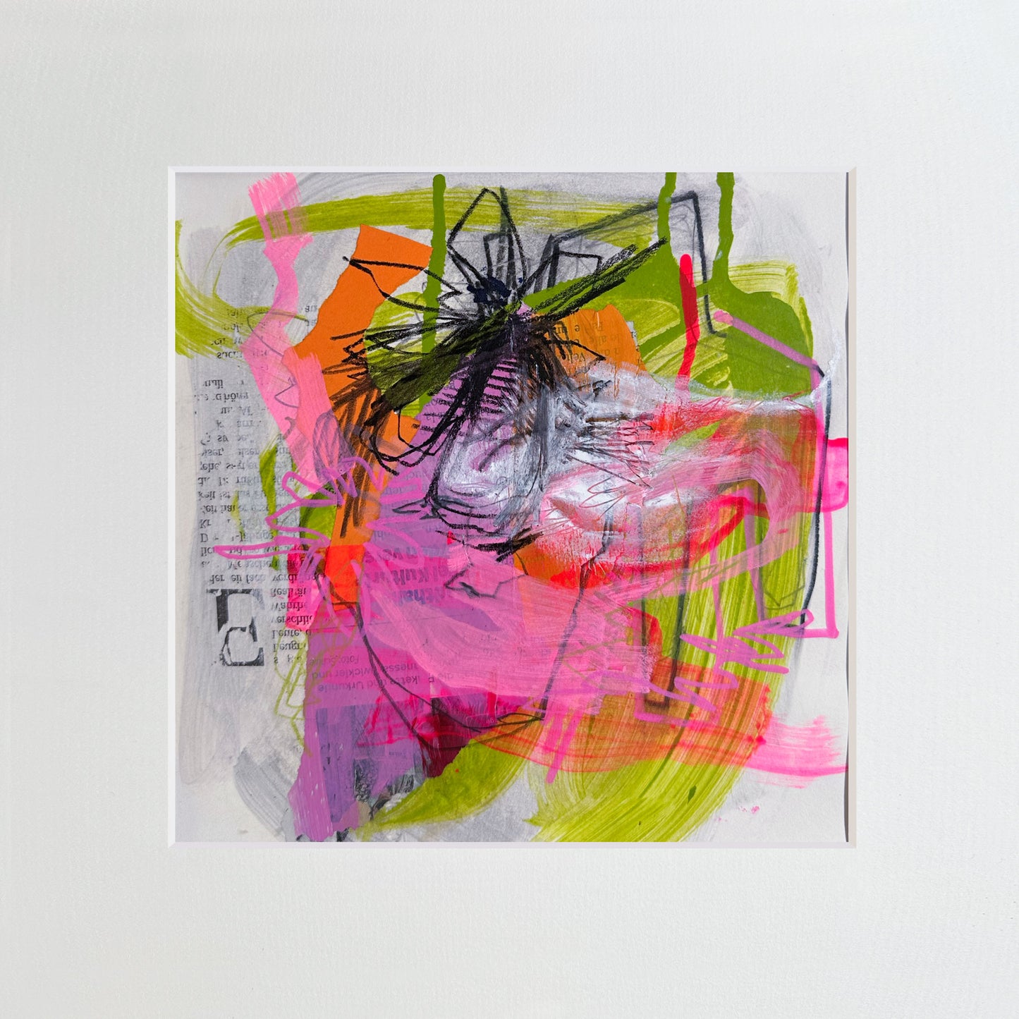 Titanium-No.13 von Petra Penz – Mixed-Media auf Papier, Abstrakte Kunst