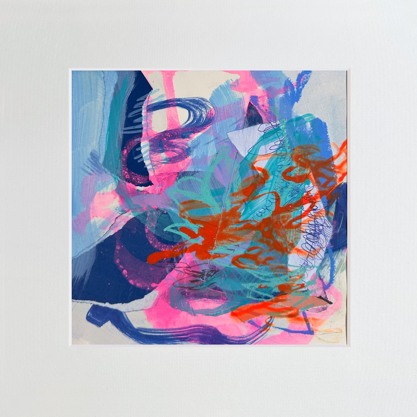 Titanium-No.18 von Petra Penz – Mixed-Media auf Papier, Abstrakte Kunst