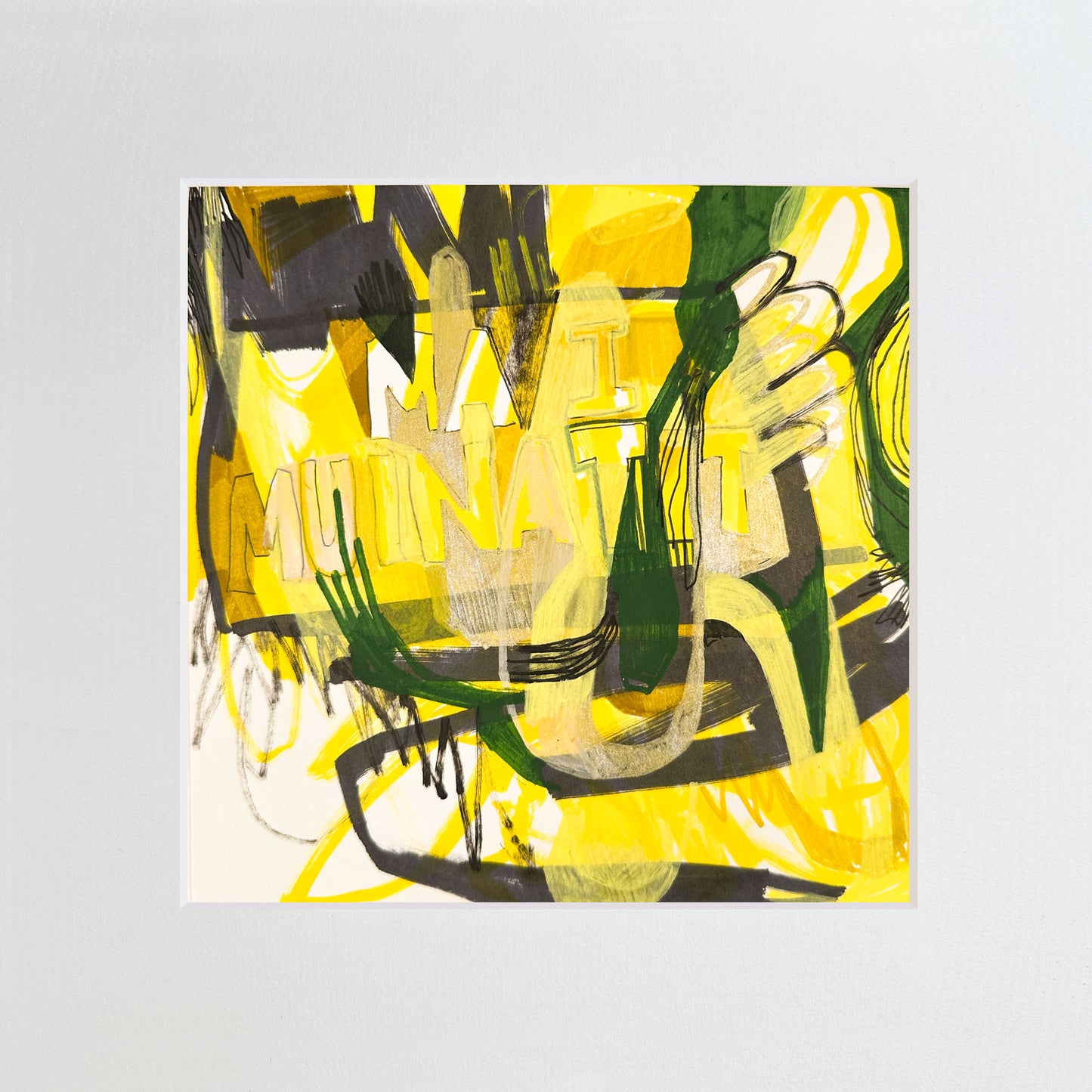 Titanium-No.205 von Petra Penz – Mixed-Media auf Papier, Abstrakte Kunst