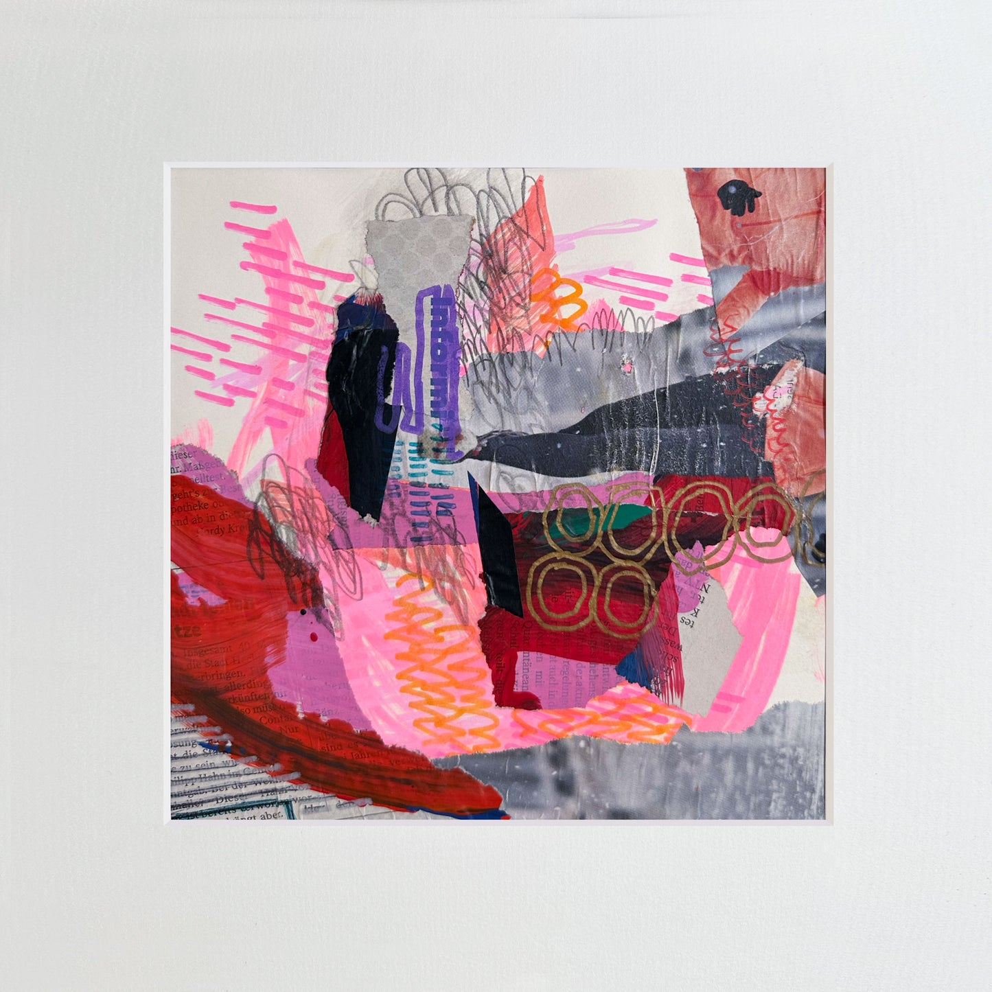 Titanium-No.34 von Petra Penz – Mixed-Media auf Papier, Abstrakte Kunst