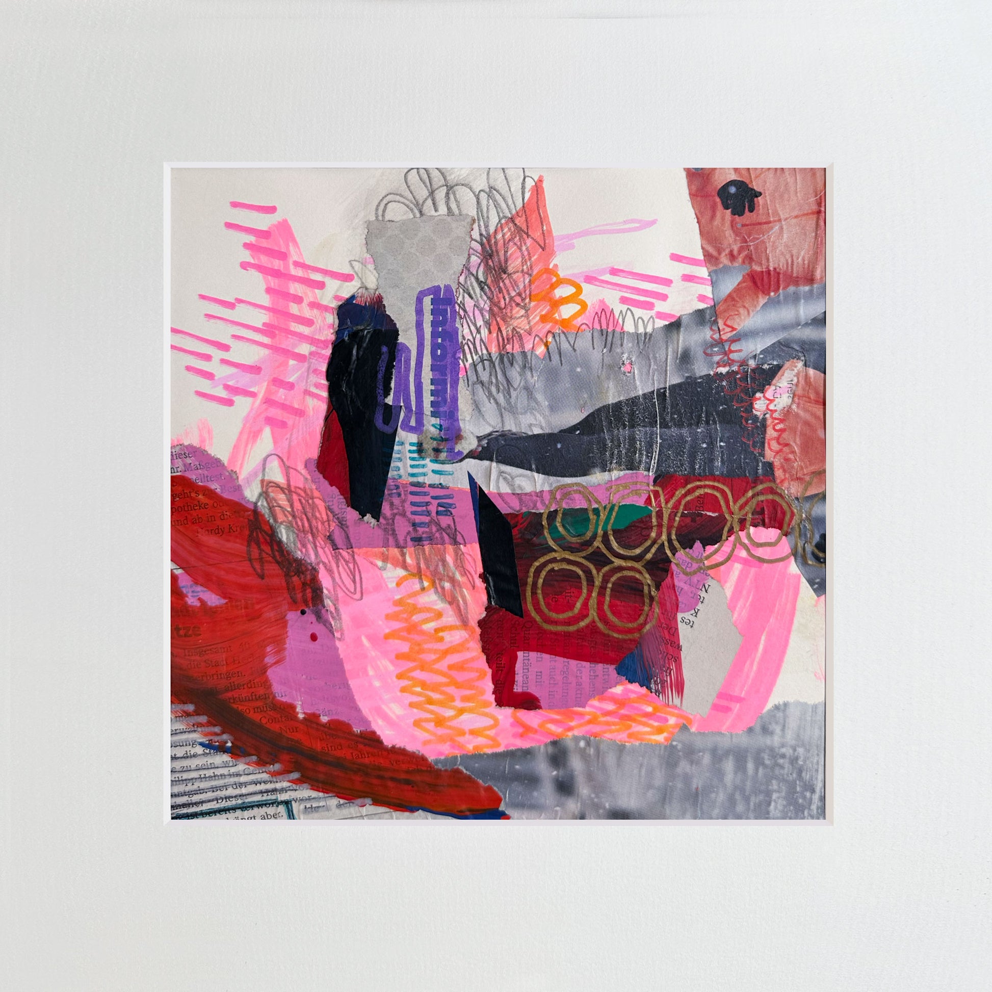 Titanium-No.34 von Petra Penz – Mixed-Media auf Papier, Abstrakte Kunst