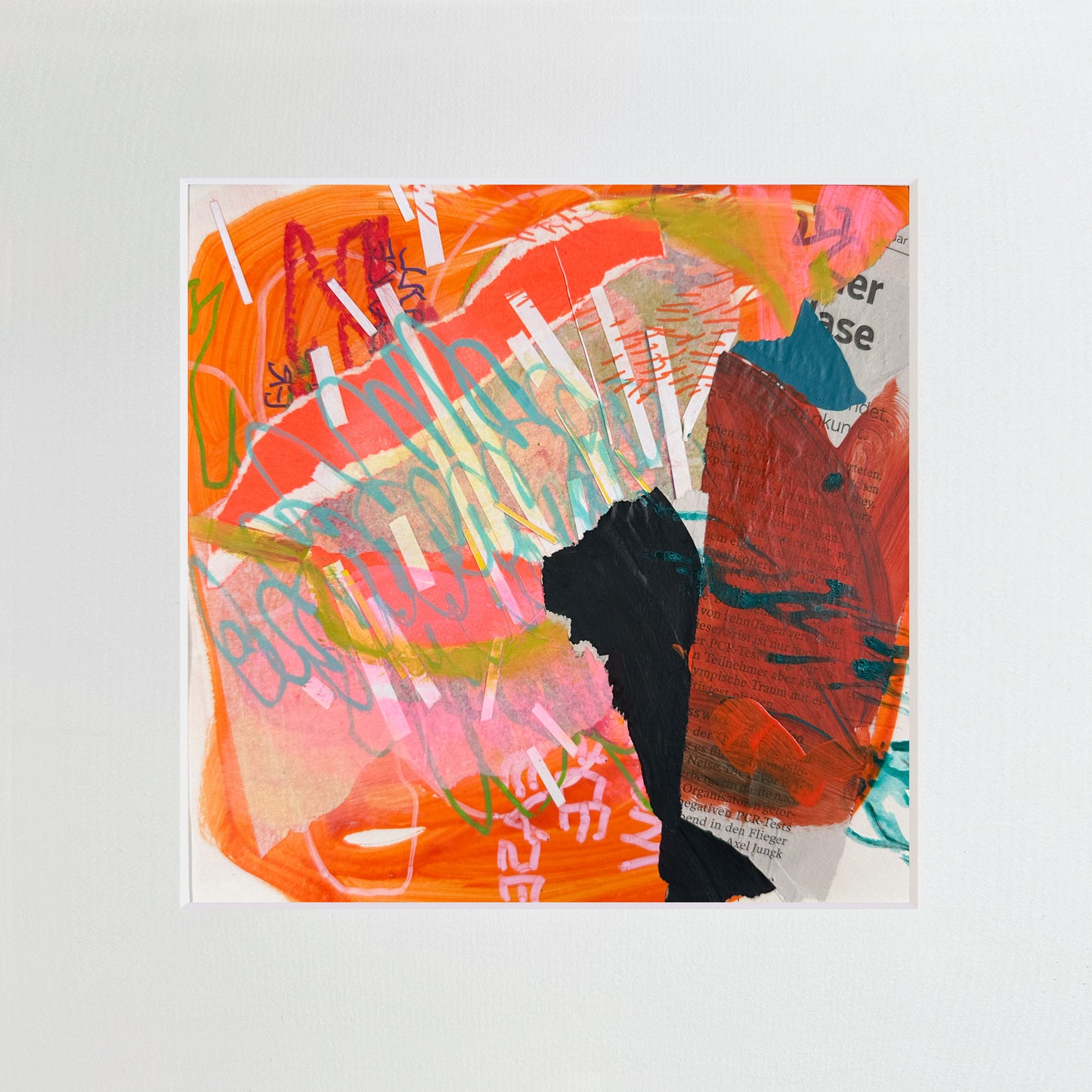 Titanium-No.66 von Petra Penz – Mixed-Media auf Papier, Abstrakte Kunst